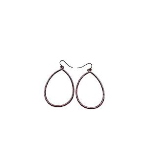 Rose Goldtone Teardrop Dangle Earrings Hooks 2 inches
